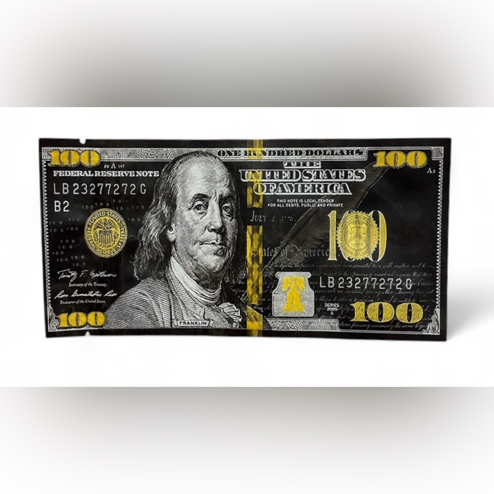 MONEY DESIGN $100 BILL PRESS SEAL BAGGIES